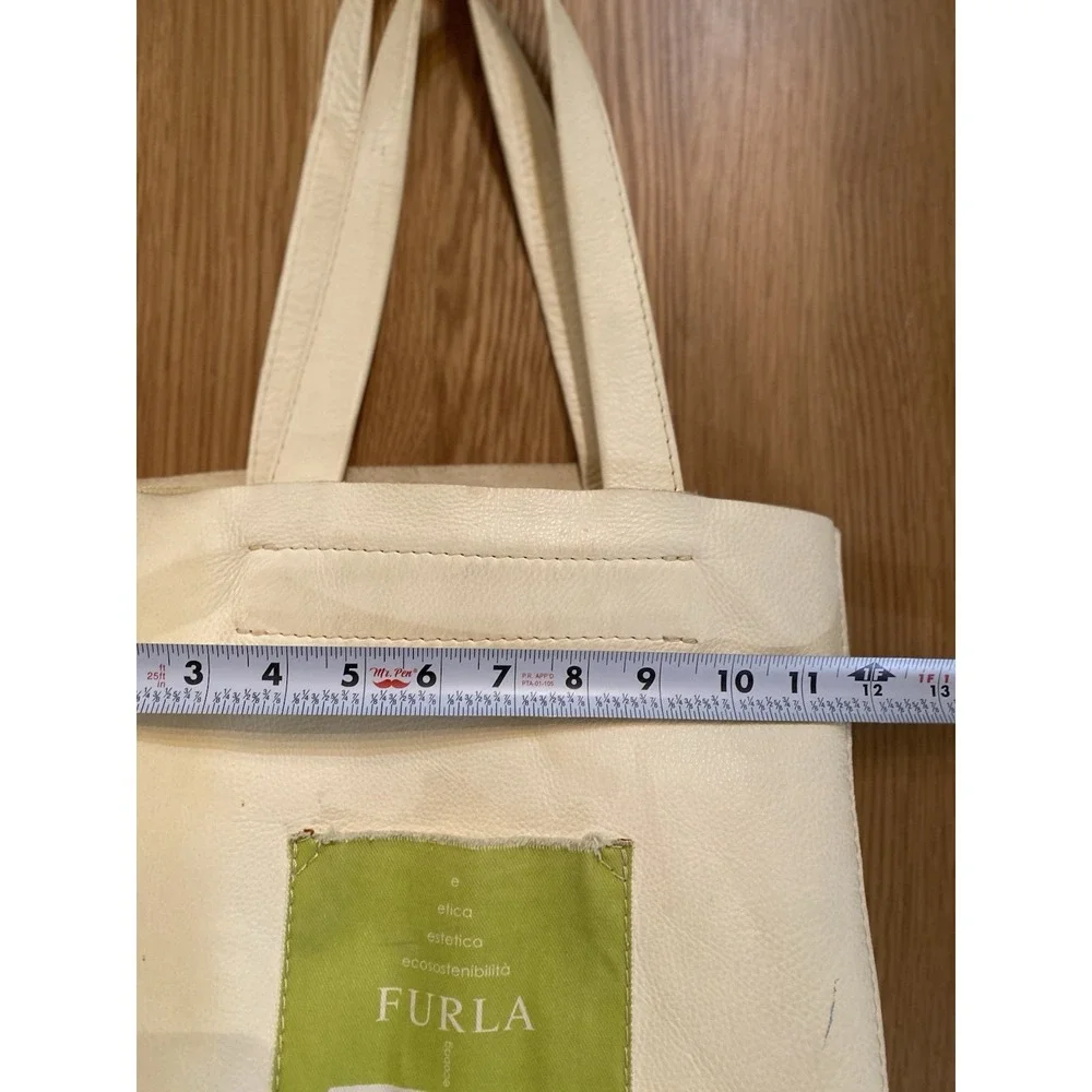 Furla Ivory Calf Leather Ecobag Tote Shopper‎ Shoulder Bag Limited Edition